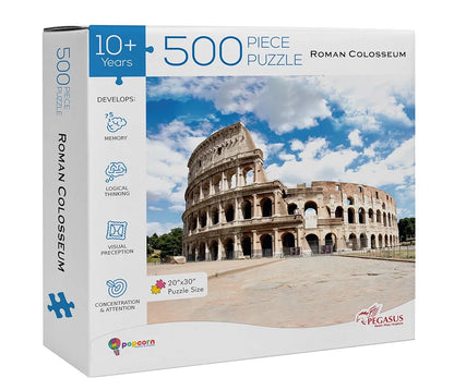 Popcorn Puzzle for Kids Roman Colosseum 500 Piece Jigsaw Puzzles Game for 7+ Years Old Childrens and Adults | Indoor Brain Booster Games and Gifts for boy and Girl