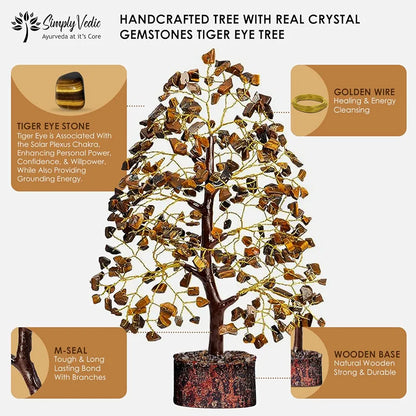 Simply Vedic Chakra Tiger Eye Crystal Tree