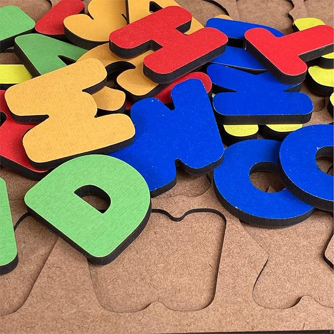 Mini Leaves Wooden Capital English Alphabets for Kids Learning Blocks for Kids 3 Years Alphabets for Kids