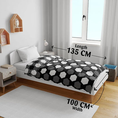 Divine Casa 120 GSM Microfiber Single Kids Dohar Soft & Lightweight Throw Blanket Hexagonal Pattern Colour Silver Grey