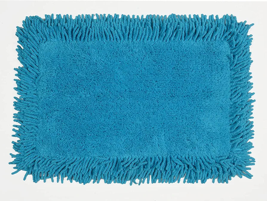 Saral Home Cotton Turquoise Shaggy Mat