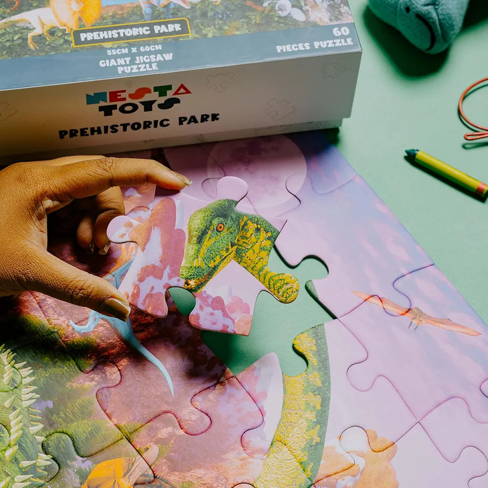 NESTA TOYS - Floor Puzzle & Game - Prehistoric Park, Jigsaw & Toddler Puzzles, Educational Toy, Gifts for Boys & Girls Ages 3, 4, 5, 6, 7 