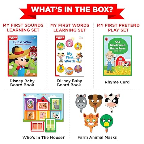 Einstein Box Featuring Disney for Board Books and Pretend Play Gift Pack Learning and Educational Toys