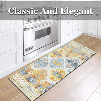 Ishro Home 3d Printed Bedside Runner Carpet Anti Skid For Home Kitchen Colour Classic Retro