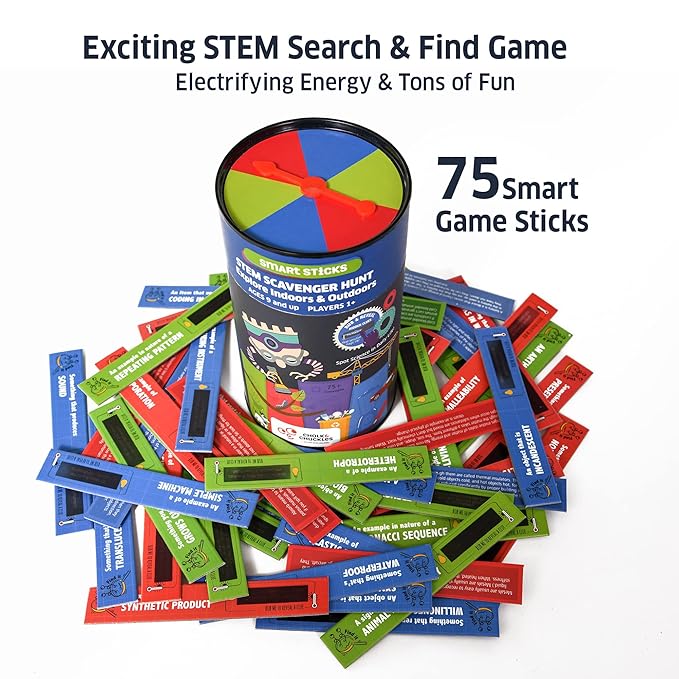 Chalk and Chuckles Smart Sticks-stem Scavenger Hunt Game for Kids | Science Toys