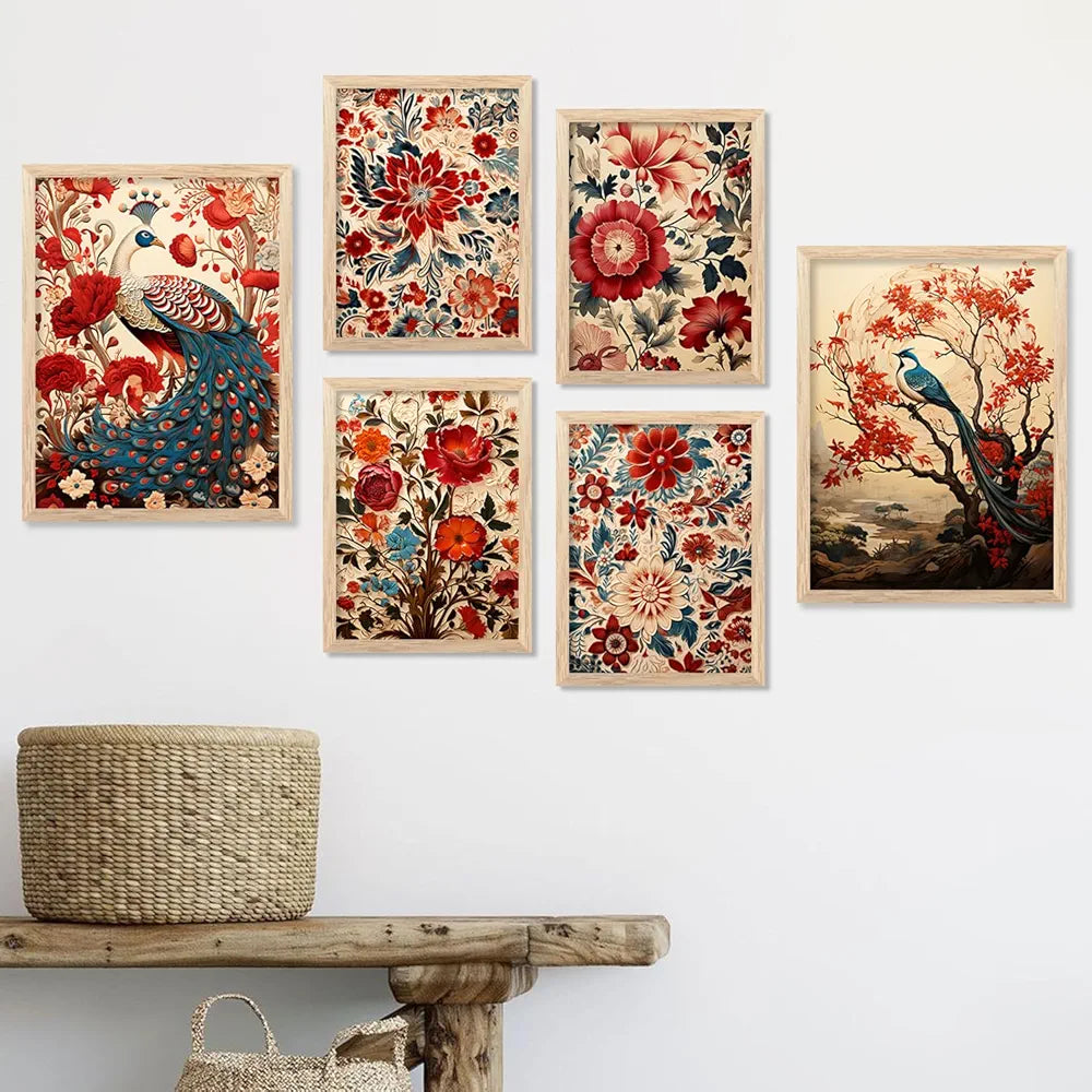 Kotart Madhubani Art Paintings with Frame Traditional Framed Painting Pack of 6 D