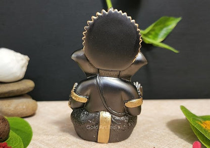 Gold Art India's Ganesha Idol Magnet Color with Golden Jewelry Perfect for Home or Car Dashboard