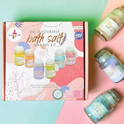 Kalakaram Diy Bath Salt Making Kit - Create 6 Reinvigorating Bath Salt Jars | Diy Kit for Kids | Activity Kit for Kids