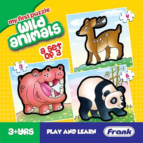 Frank Wild Animals A Set of 3 Jigsaw Puzzle for Kids Above Educational for Focus and Memory - 10216