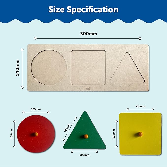 Mini Leaves Montesoori Baby Toys Puzzles Colorful 3 Shape Puzzles Toys for 6-12 Months | 1 2 3 Years Old Toddlers