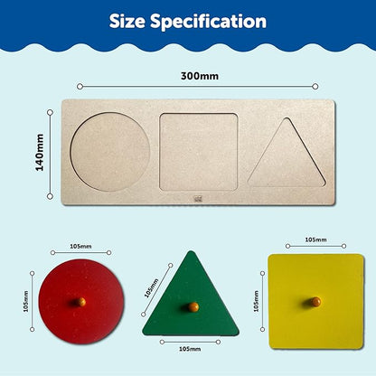 Mini Leaves Montesoori Baby Toys Puzzles Colorful 3 Shape Puzzles Toys for 6-12 Months | 1 2 3 Years Old Toddlers