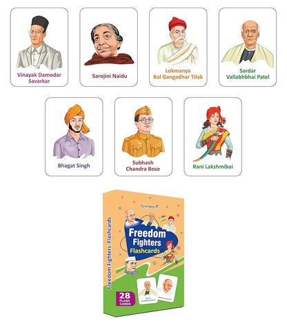 Gurukanth® Premium Freedom Fighters Flash Cards for Kids Early Learning | Easy & Fun Way of Learning 1 Year to 6 Years Babies Smart Toys