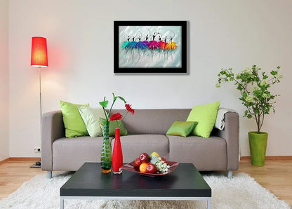 Lifehaxtore Abstract Dancing Girls Art Framed Painting
