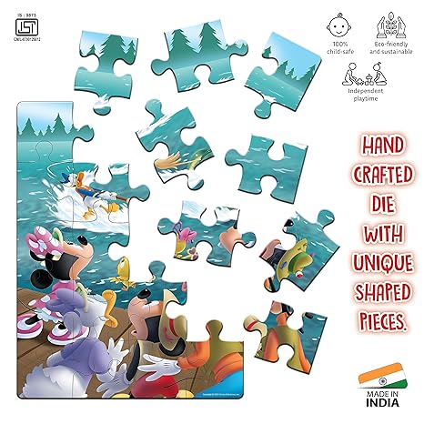 Disney Junior Mickey Book & Puzzles for Kids 3 Years and Above Catch That Fish 1 Book & 20 Piece