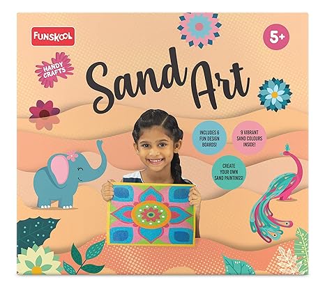 Funskool Handy crafts Handycrafts Sand Art Make 6 Different Paintings with Sand