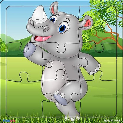 Fiddly's Wooden Jigsaw Puzzle for Children Paperless Puzzle - 9 Pieces | Pack of 6