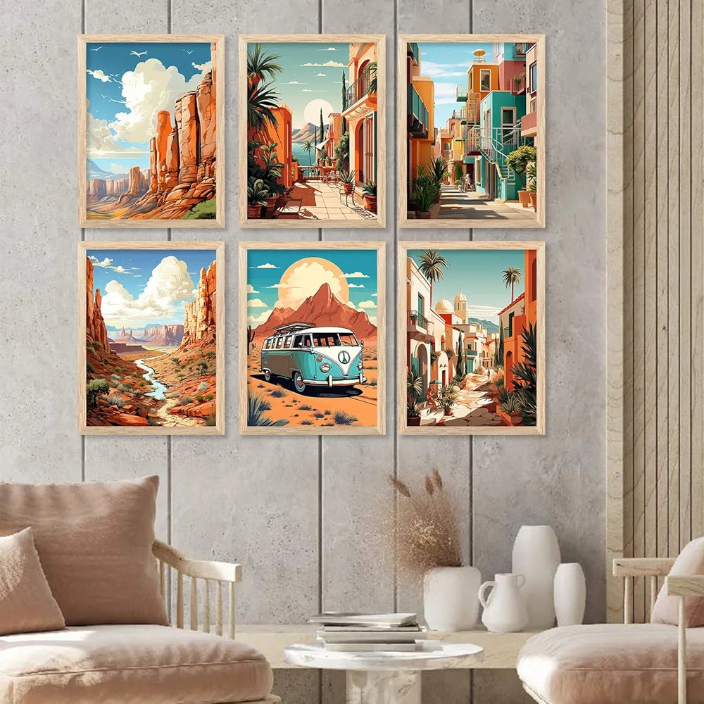 Kotart Travel Theme Digital Painting Travel Inspired Wall Art Prints A