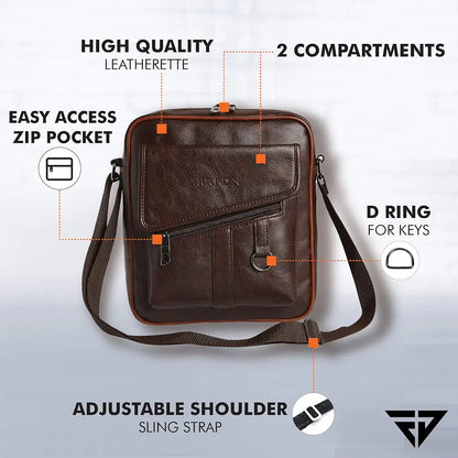 FUR JADEN Sling Cross Body Travel Office Business Messenger one Side Shoulder Bag Unisex