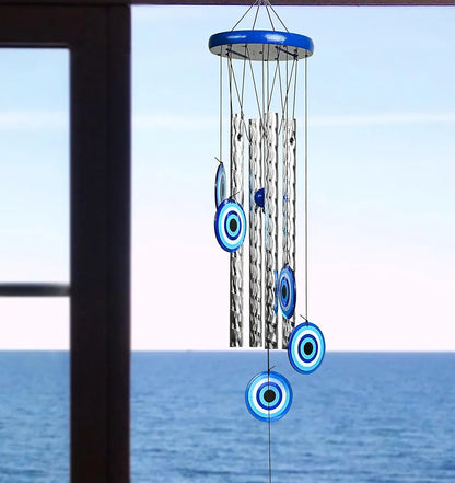 Zaicus Turkish Evil Eye Wind Chimes 4 Pipes Wind Chime-015