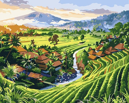Craftmate Diy Paint By Numbers Rolled Canvas Art And Craft Kit For Adults And Kids Mountains 20 Inch X 16 Inch