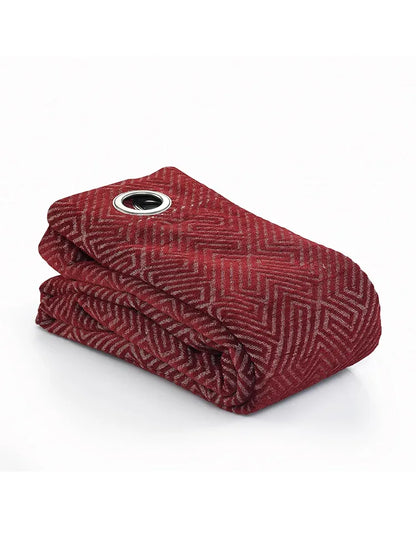 Saral Home Pacman Chenille Blackout Door Curtains Maroon