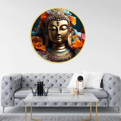 Livin'luxe Paintings Buddha Religious Modern Art Premium Sparkle Lamination Golden GR-96