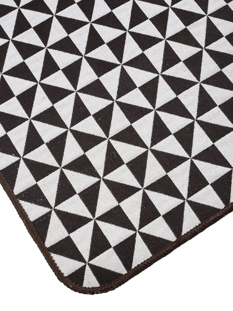 Saral Home Firki Designer Soft Cotton Durable & Washable Multipurpose Runner Colour Brown