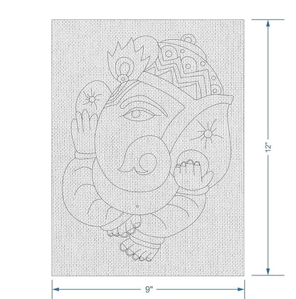 Hobby India Self Painting Beautiful Shree Ganesha Canvas | Pre-designed Canvas Board for Best Gift Adults & Artist