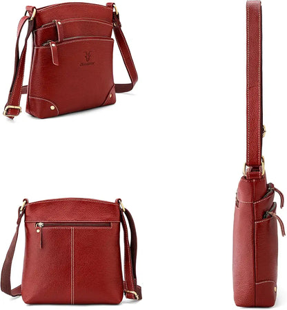 Goatter Genuine Leather 9.5" Inch Sling Cross-BodyBag for Girls And Women,