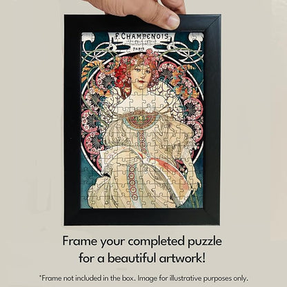 91knots - F. Champenois Imprimeur-editeur 140 Pieces Wooden Jigsaw Puzzle for Adults and Kids 5+ Years | Alphonse Maria Mucha 's Artwork