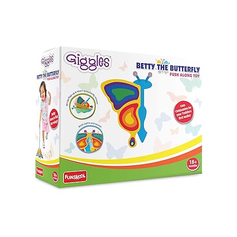 Funskool Giggles Betty The Butterfly Push Along Toy Playful Kids