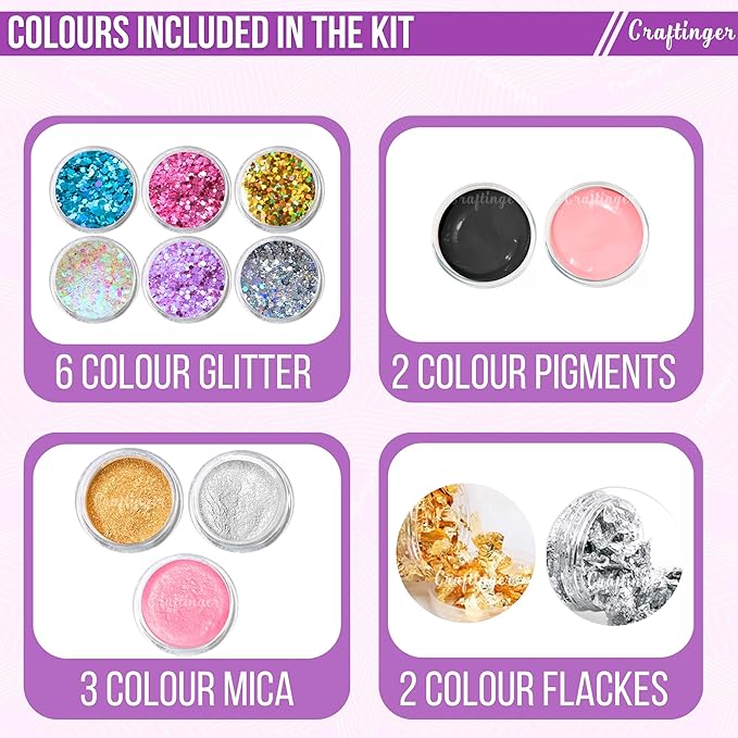 Craftinger Upgraded All in One Kit With 200gm Resin for Pendant Earring Keychain & Coaster