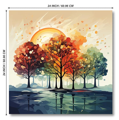 Livin'luxe Paintings Colorful Trees Modern Art Canvas Home Decor Wall Paintings With Frame Paintingh CRJ