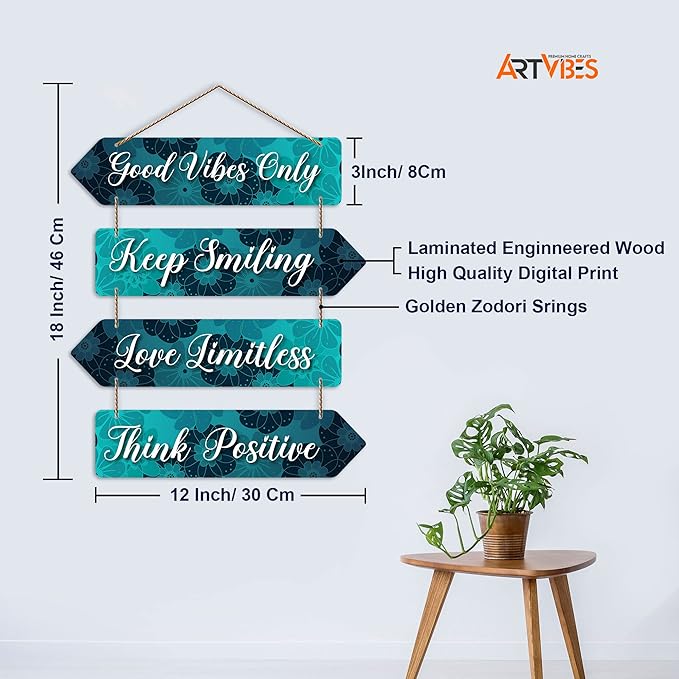 Artvibes Motivational Quotes Wall Hanger for Home Decor | Mdf Wall Decoration | Modern Wooden Wall Art