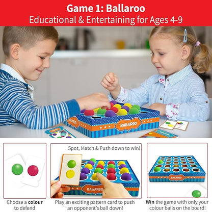 Chalk and Chuckles Chalk & Chuckles Ballaroo 3-in-1 Brain Games for Kids Age 4-8 Year Old | Stem Educational Toys