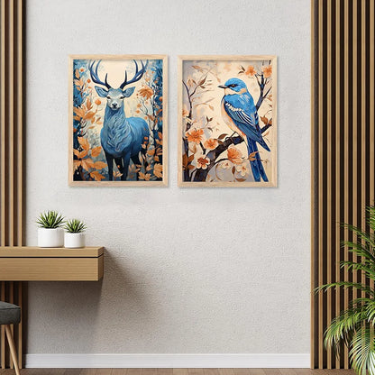 Kotart Madhubani Paintings Modern Art Wall Decor Framed Paintings Set of 6 Multicolor H