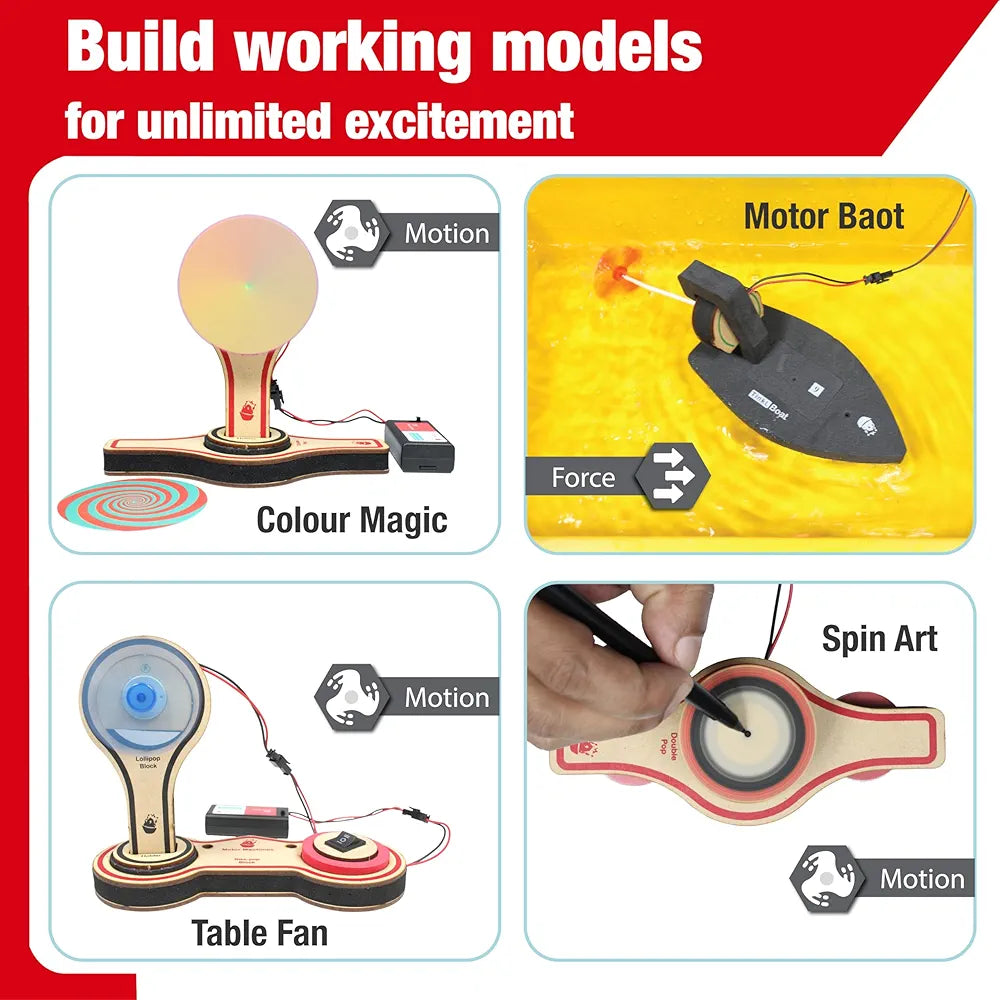 Butterfly Edufields 20+ Science Experiment Kit | Toys for Boys 5 6 7 8 9 10 Year Old | Birthday Gift for Boys Girls Age 6-10 8-10 | DIY STEM Projects Kit| Build 20+ Motor Machines | Electric kit