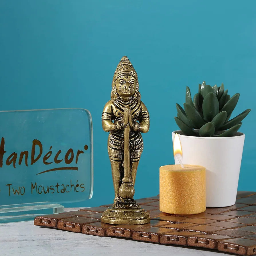 Two Moustaches Brass The Humble Hanuman Statue