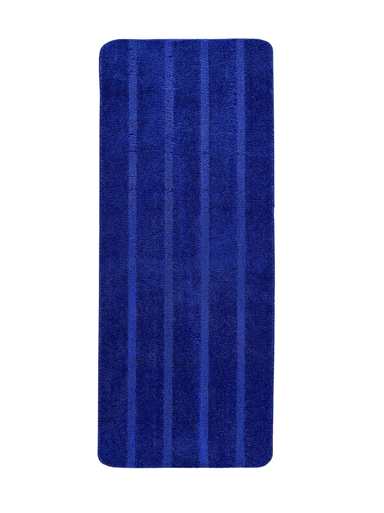 Saral Home Easy Living Home Striped Soft Microfiber Durable & Washable Multipurpose Bedside Runner Colour Blue