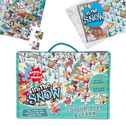 THE BOOK TREE in The Snow Fun and Educational Floor Puzzle by Majestic Book Club, Package Includes a Big Size Colouring Poster and Jigsaw Puzzle Packed in a Beautiful Box