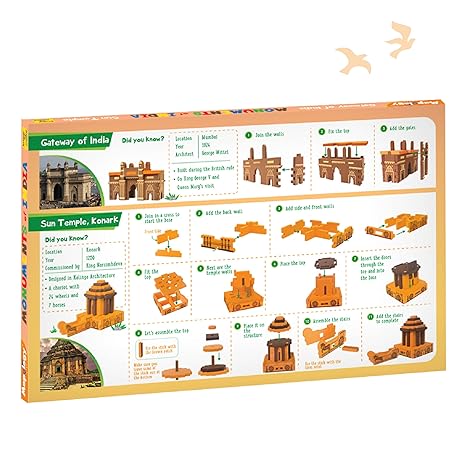 Imagimake Boys Girl's Mapology Monuments Of India Sun Temple Gateway Of India