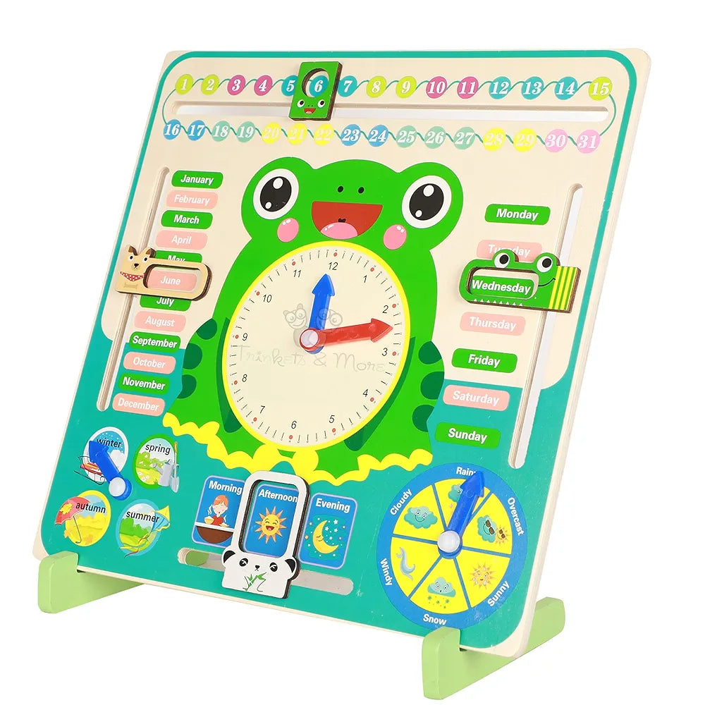 Trinkets & More Calendar Educational Clock Toy For Kids Learning 