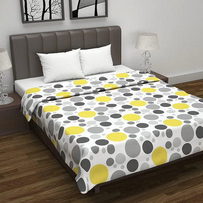 Divine Casa Cotton Breathable Calming Patch Dohar Double Bed 120 GSM Soft Cosy AC Blanket Colour Quarry TC - 120
