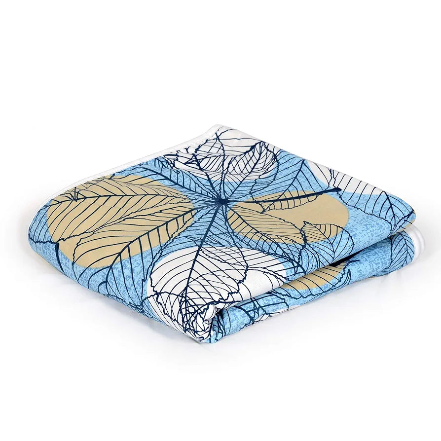 Divine Casa Cotton 120 GSM Reversible Soft and Cozy Lightweight Printed Single Bed AC Dohar Blanket TC - 120 Colour Green and Turquoise Blue