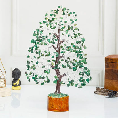 HindCraft Green Aventurine Crystal Tree Silver Wire 10-12 inch