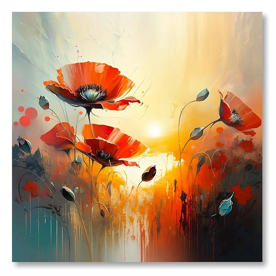 Livin'luxe Paintings Flower Modern Art Canvas Home Decor Wall Paintings With Frame Painting CR-280