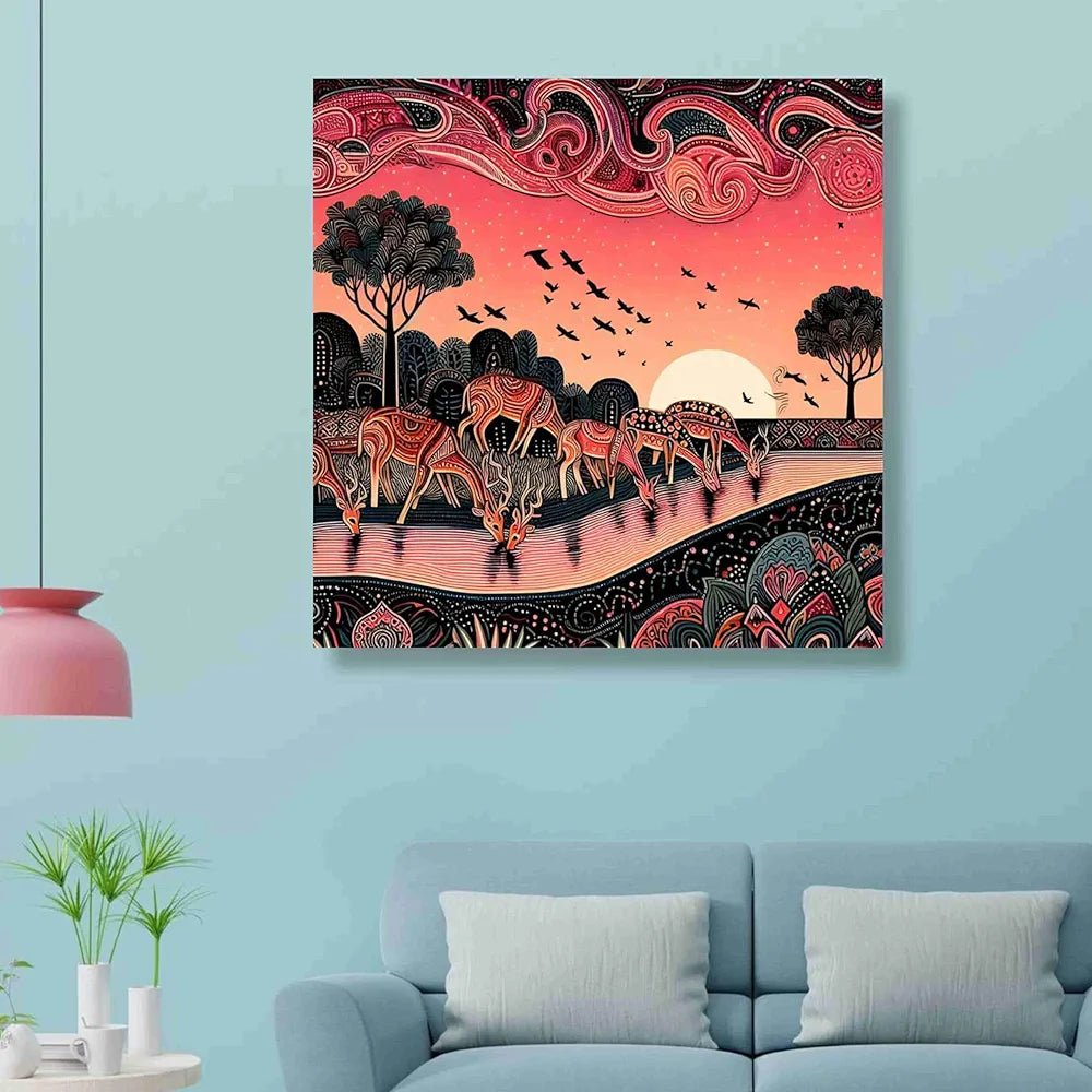 Livin'luxe Paintings Jungle Modern Art Canvas Home Decor Wall Paintings With Frame Painting