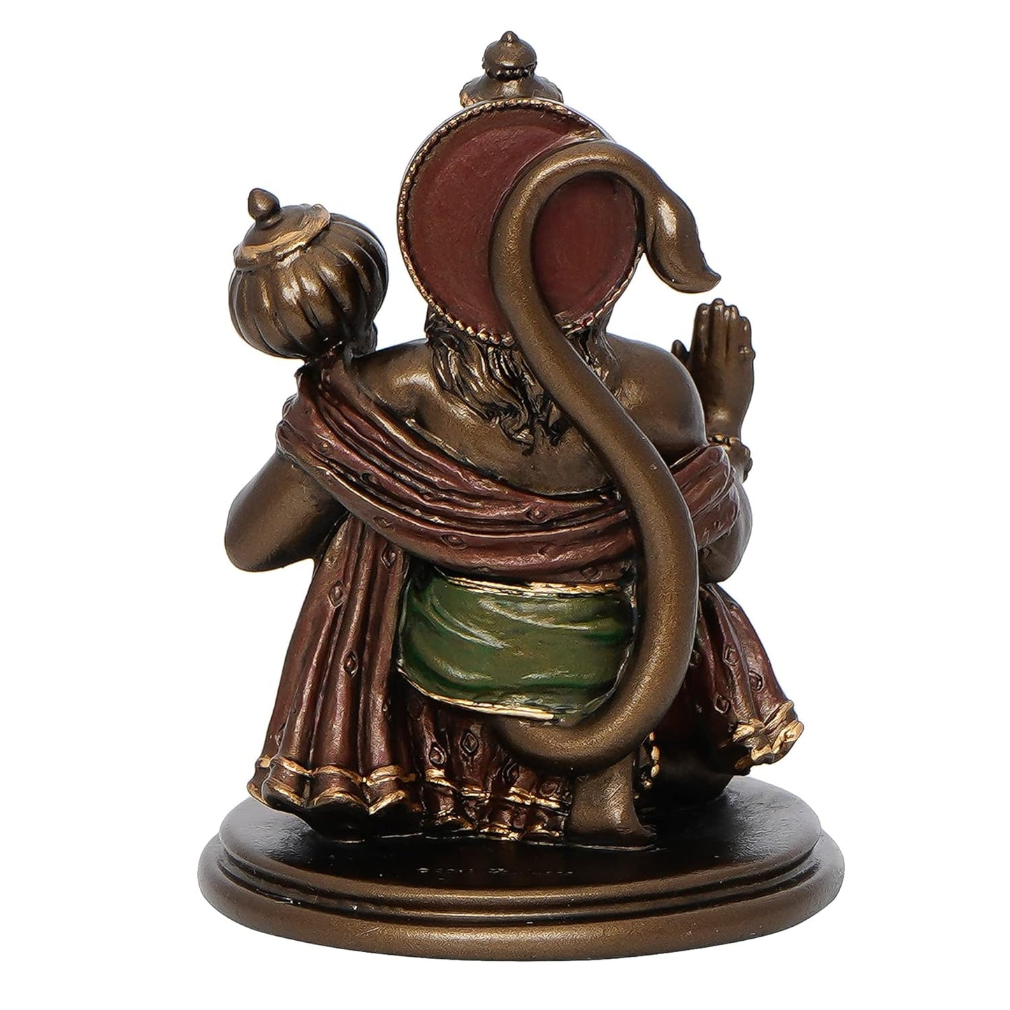 Ecraftindia Brown and Copper Resin Blessing Lord Hanuman Idol With Mace | Auspicious Religious God Idol