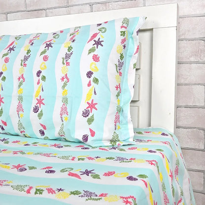 Divine Casa 144 TC Pure Cotton Single Bedsheet with 1 Pillow Cover Abstract Pattern Colour Cosmic Sky