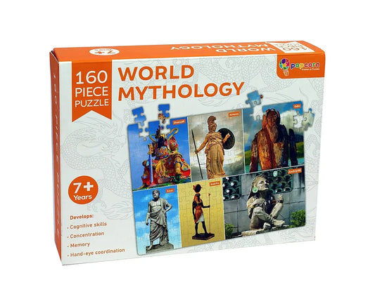 Popcorn Games & Puzzles 160 Piece PuzzleWorld Mythology |Improves Your Child Cognitive Skills, Concentration, Memory & Coordination